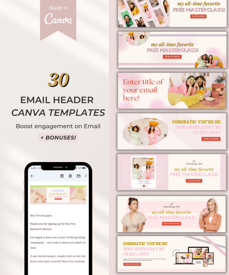 30 EMAIL HEADER CANVA TEMPLATES